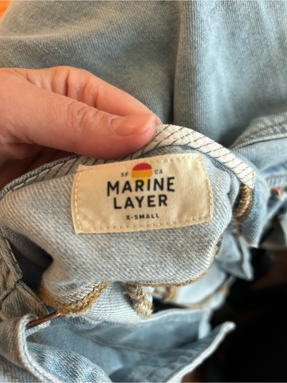 Layla denim overalls: Marine Layer Light Blue Wide-Leg Denim Overalls - Picture 4 of 7